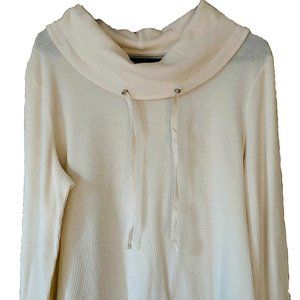 Croft and Barrow  loose turtleneck  shirt with a draw string collar.